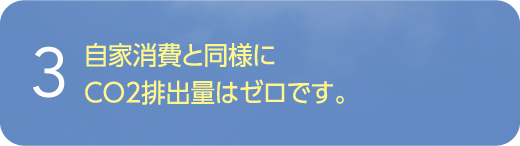 自家消費と同様にCO2排出量はゼロです。